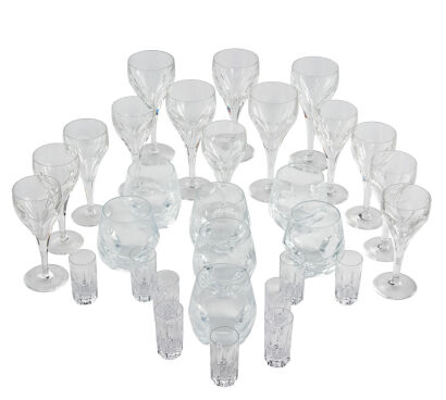 A Set of Thirty Daum Crystal Glasses