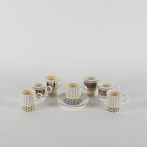 A Mid Century 12 Piece Premier Dutch Ceramic Coffee Set