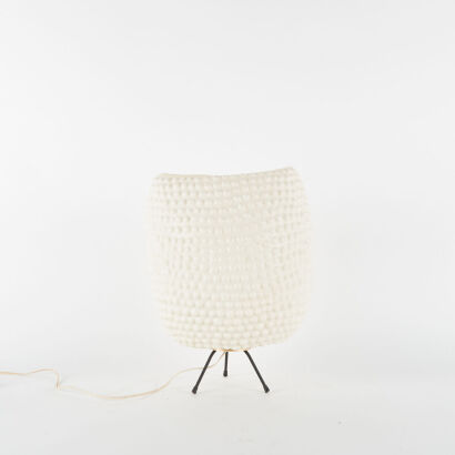 An Organic Mid-Century Bubble Beehive Tripod Lamp