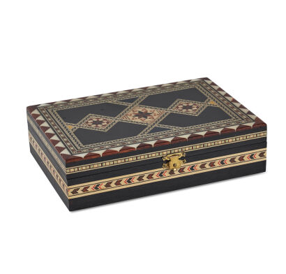 A Spanish Marquetry Inlaid Jewellery Box