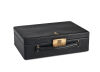 A Black Leather Travel Jewellery Box and A Crocodile Leather Bracelet Box