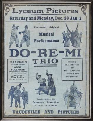 A Framed Vintage Vaudeville Posters Do-Re-Mi-Trio