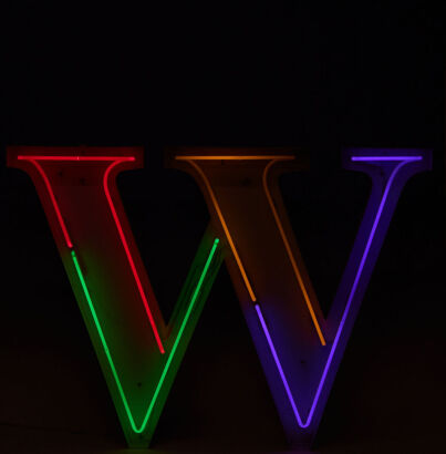 A Letter "W" Neon Sign