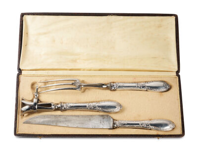 A Cased Three-Piece Set of Silver-Plated Servers