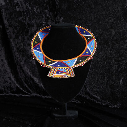 A Maasai Tribe Beaded Collar Necklace from Kenya