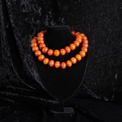 An African Amber Trade Bead Necklace