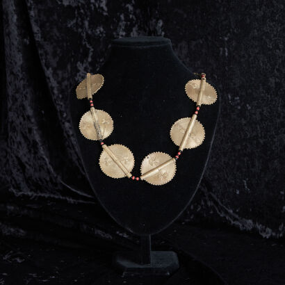 A Boule Brass Bead Necklace from Mali