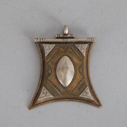 A Brass and Silver Tuareg Tcherot Talisman