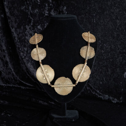 A Boule Brass Bead Necklace from Mali