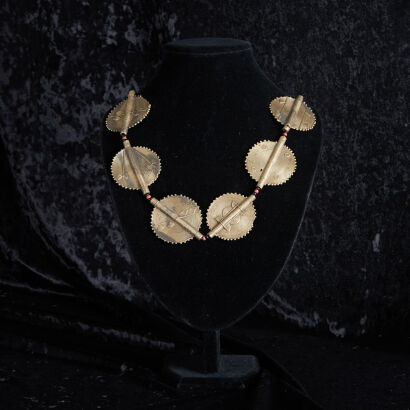 A Boule Brass Bead Necklace from Mali