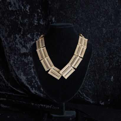An African Brass Filigree Bead Necklace