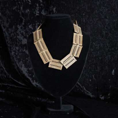 An African Brass Filigree Bead Necklace