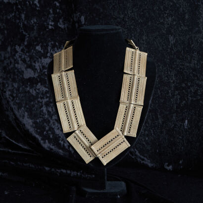 An African Brass Filigree Bead Necklace