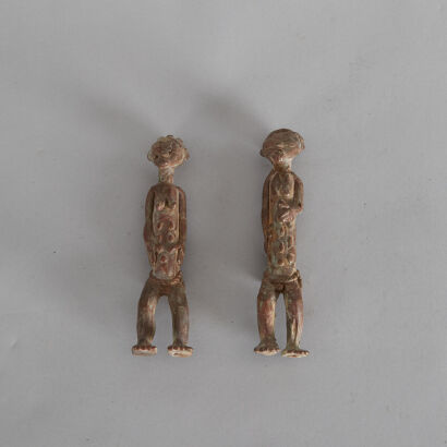A Pair of Bronze Figures from Ghana