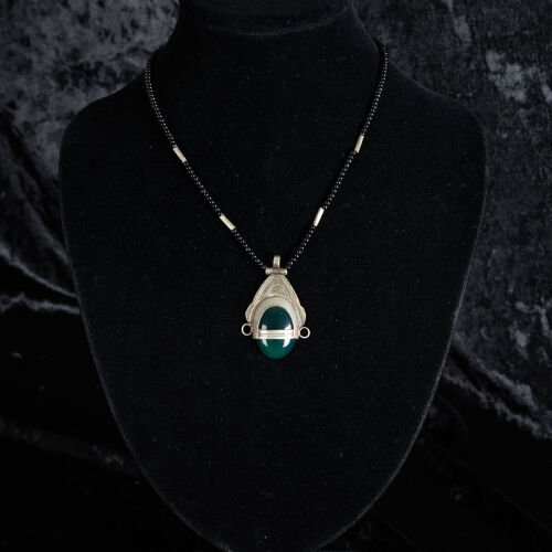 A Tuareg Agate and Silver Necklace