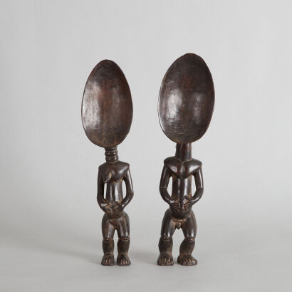 A Pair of Figural Dan Wakemia (Ceremonial Ladles)