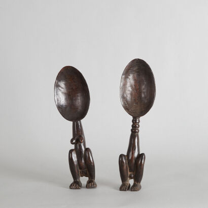 A Pair of Figural Dan Wakemia (Ceremonial Ladles)