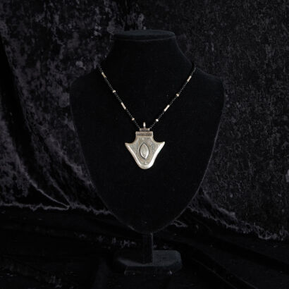 A Tuareg Onyx and Silver Necklace