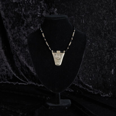 A Tuareg Onyx and Silver Necklace
