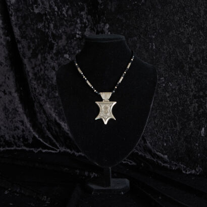 A Tuareg Onyx and Silver Necklace