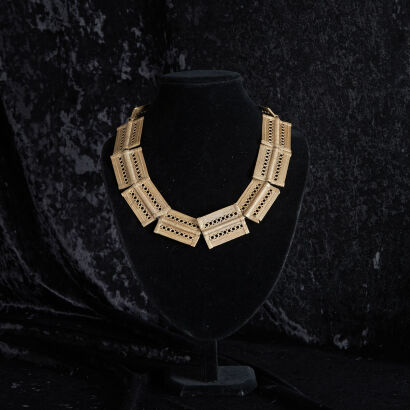 An African Brass Filigree Bead Necklace