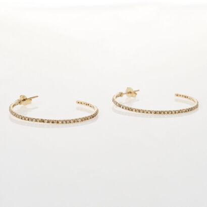 14ct Yellow Gold Diamond Hoops of .80cts