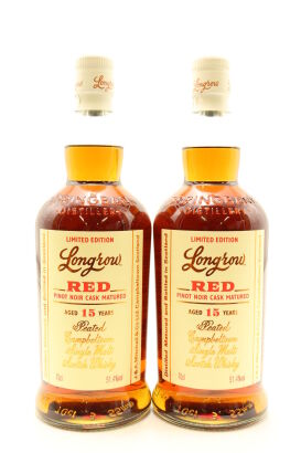 (2) Longrow 'Red' Limited Edition Fresh Pinot Noir Casks Peated 15 Year Old Single Malt Scotch Whisky, 51.4% ABV
