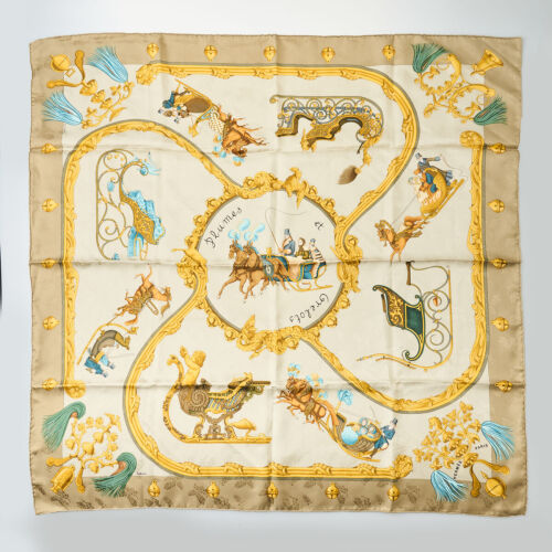 Herm&egrave;s Plumes Et Grelots Silk Scarf