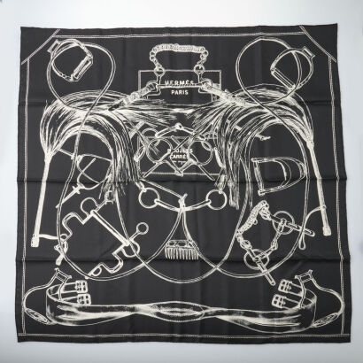 Hermès Projets Carres Au Crayon 100% Silk Scarf