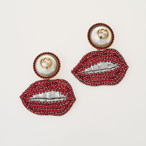 Gucci Lip Clip-on Earrings with Gucci Box