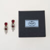 Prada Red Crystal Drop Earrings with Prada Box - 2