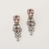 Prada Pink Crystal Drop Clip -on Earrings