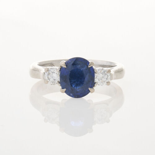 18ct White Gold, 2.00ct Sapphire and Diamond Ring