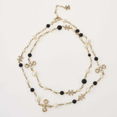 Chanel Long Beaded CC Necklace