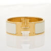 Herm&egrave;s Clic H Wide White Enamel Bracelet