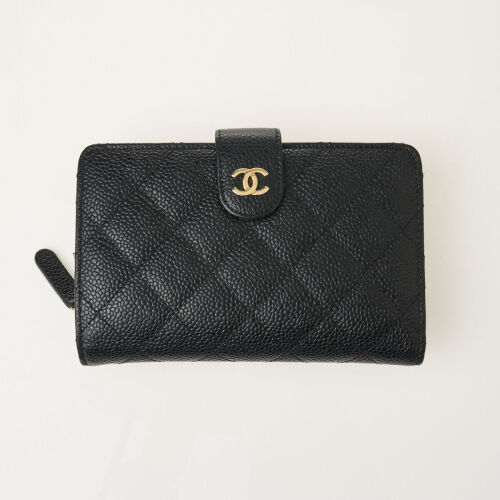 Chanel Quilted Caviar Leather CC Wallet