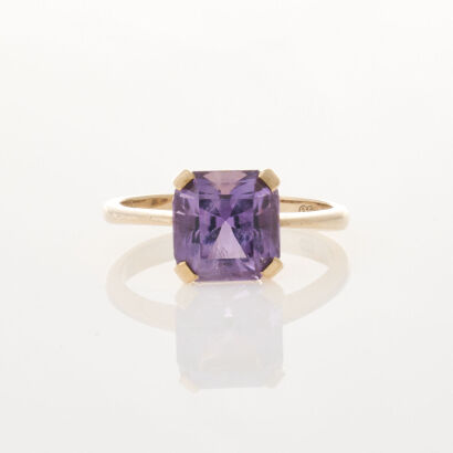 9ct Yellow Gold, 3.44ct Amethyst Ring