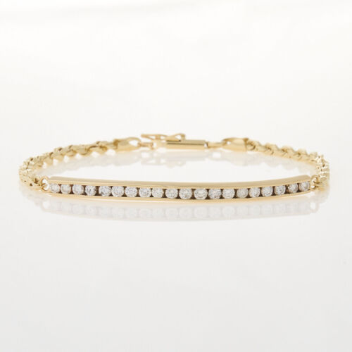 14ct Yellow Gold, Diamond Bracelet of 1.14cts