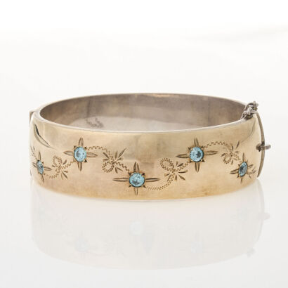 Sterling Silver Vintage Bangle (9ct Gold Plated)