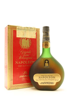 (1) Janneau Napoleon Grande Fine Armagnac, 40% ABV, Circas 1970s