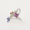 18ct White Gold, Multi-colour Sapphire and Diamond Butterfly ring. - 2