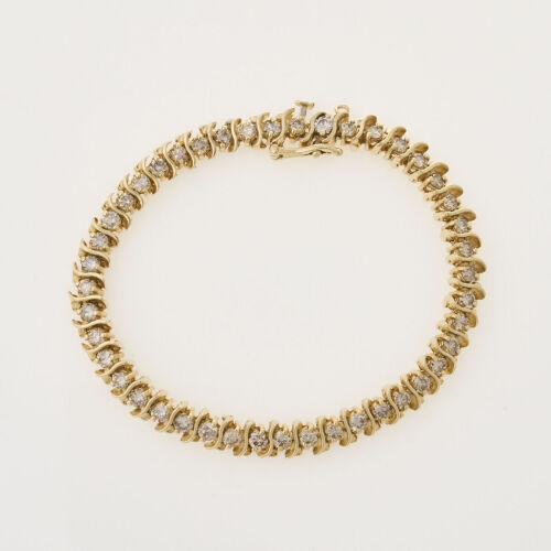 14ct Yellow Gold, 2.75ct Diamond Tennis Bracelet