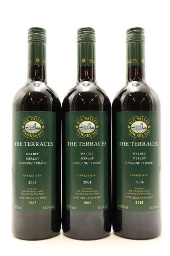(3) 2004 Esk Valley The Terraces Malbec Merlot Cabernet Franc, Hawkes Bay