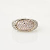 18ct White Gold, Pave set Diamond ring with Pink & White Diamonds of 1.75cts Total