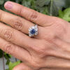 18ct Yellow Gold, Antique, 1.18ct Sapphire and Diamond Ring - 3