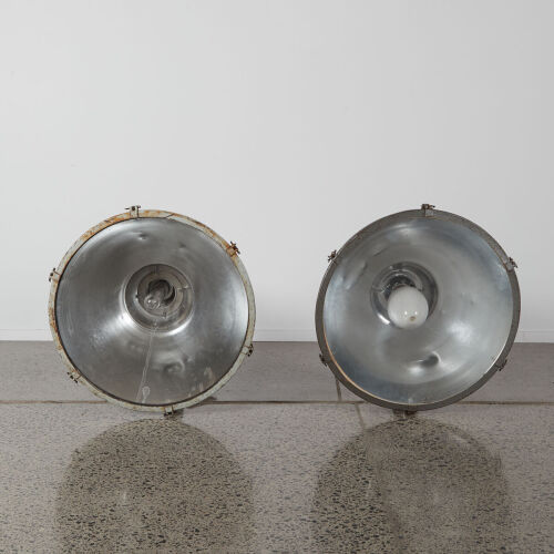 A Pair Of Extra Large Industrial Lamps