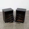 A Pair Of Black Polish Bedside Tables - 2