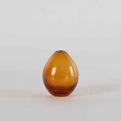 An Amber Glass Orb Bud Vase