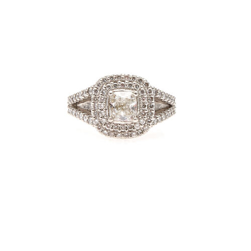 Platinum Diamond Cluster Ring