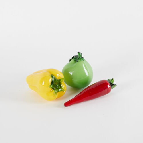 A Trio Of Vintage Art Glass Hand Blown Fruit